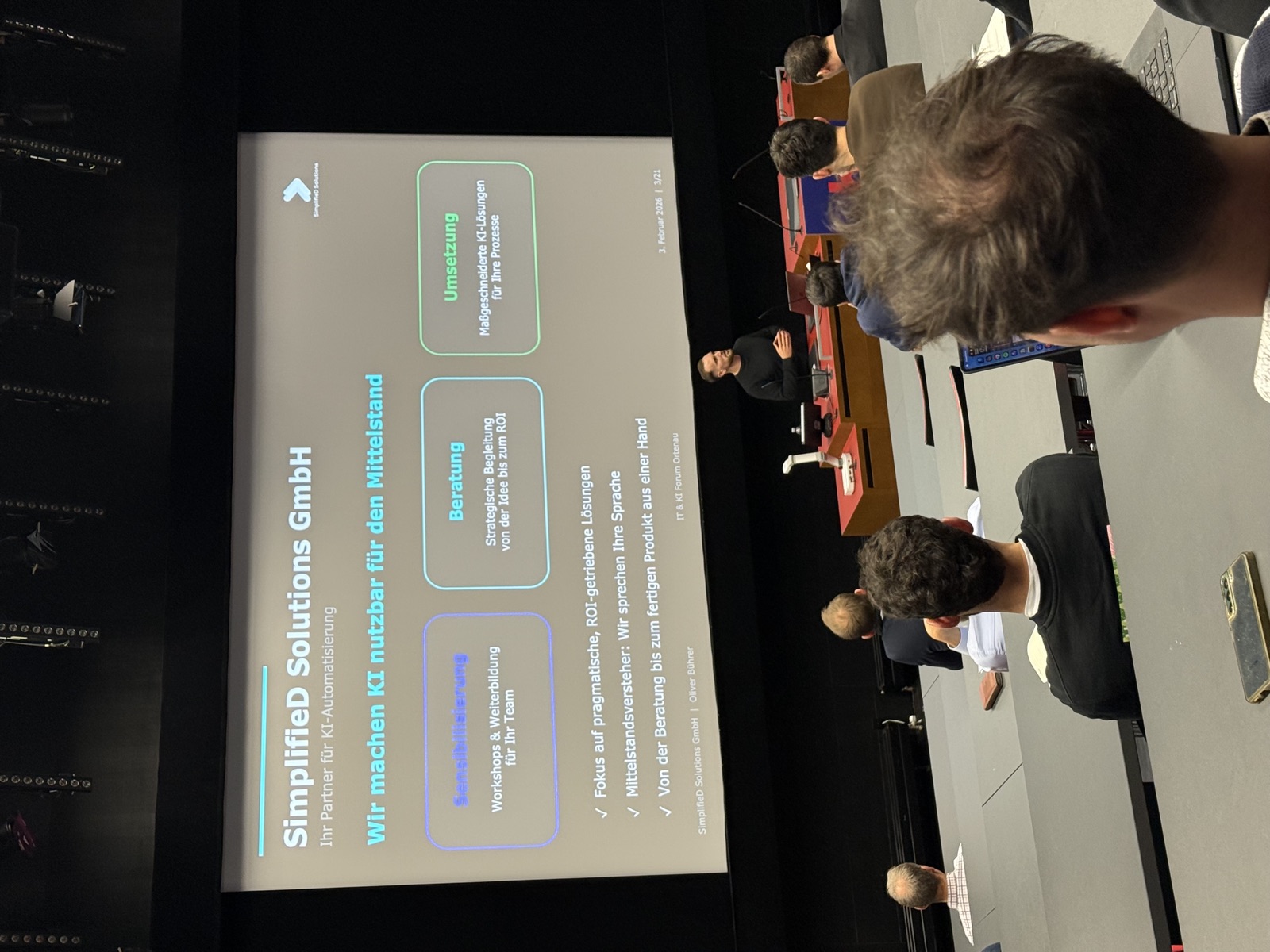 SimplifieD Solutions presentation in an auditorium