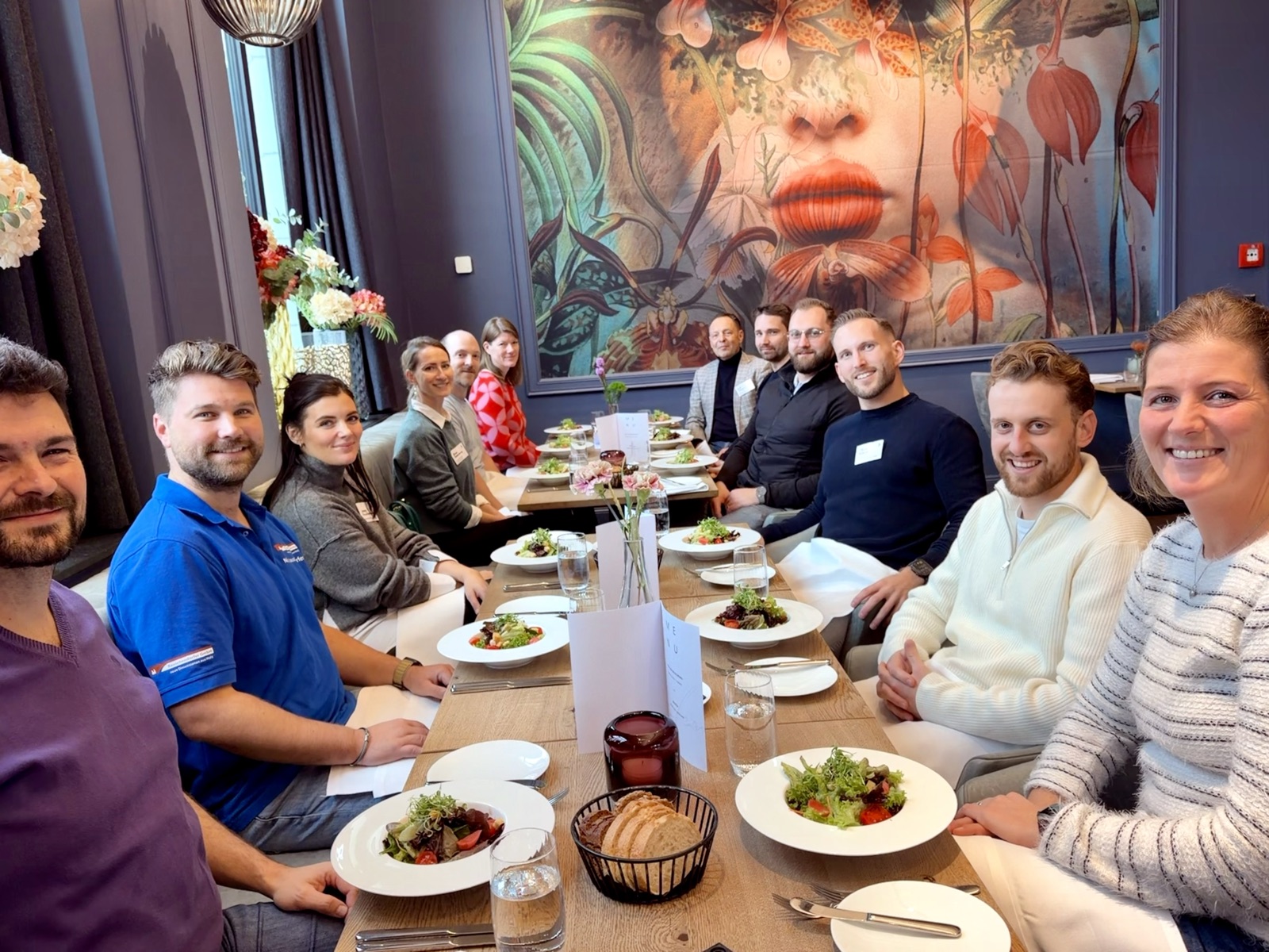 Networking dinner with attendees and team