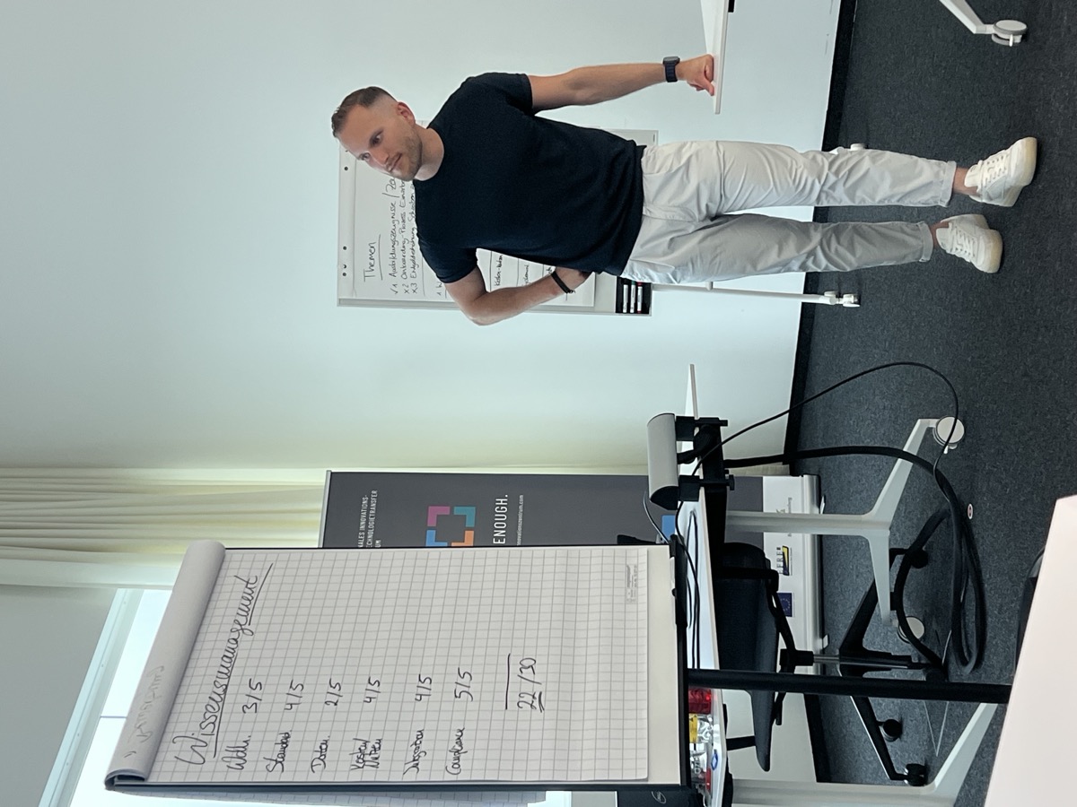 Workshop-Ergebnisse und Bewertung am Flipchart